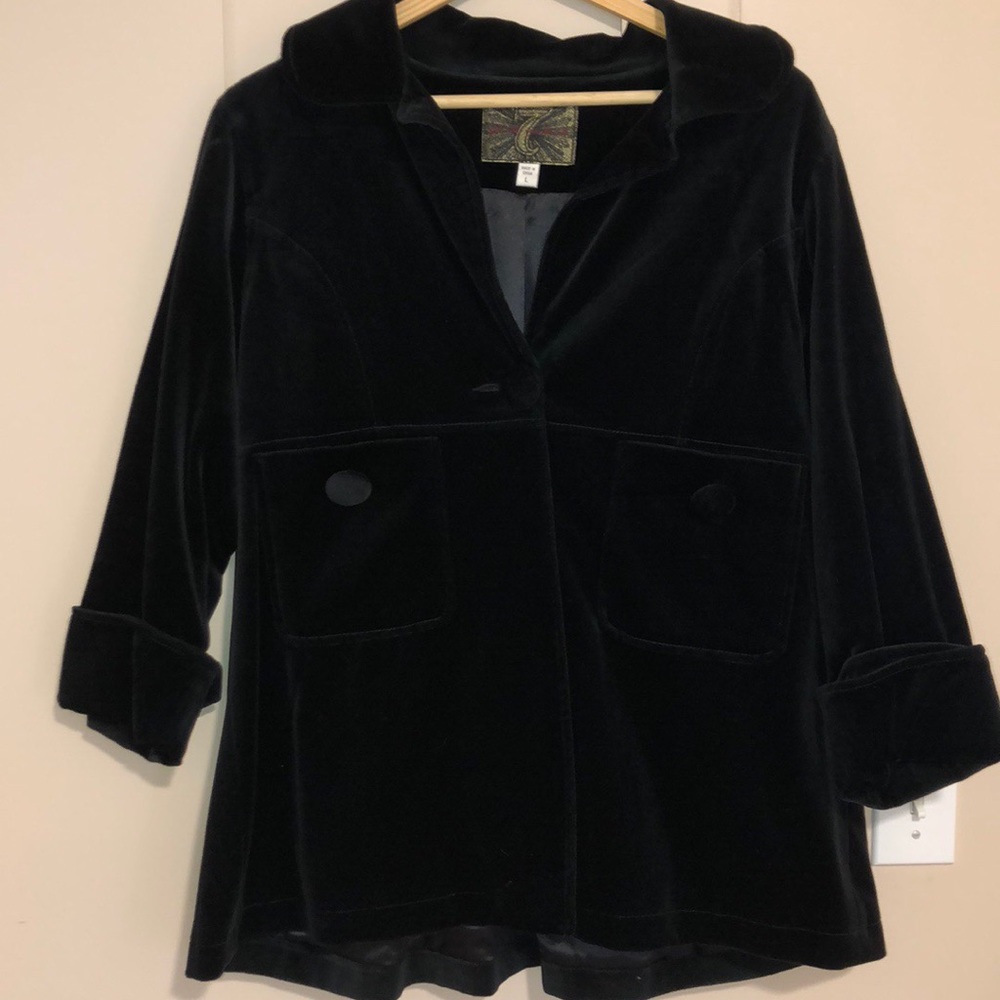 NWOT 7 FOR ALL MANKIND BLACK VELVET JACKET size L